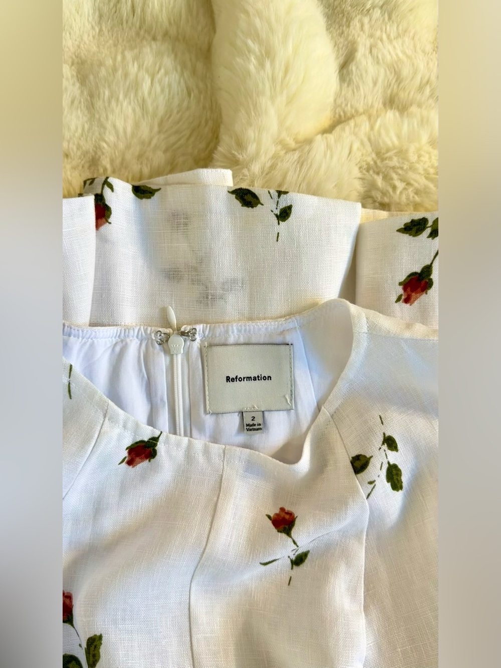 Reformation Cecilia Linen Dress floating rose, New without tags, never worn. - Picture 10 of 16
